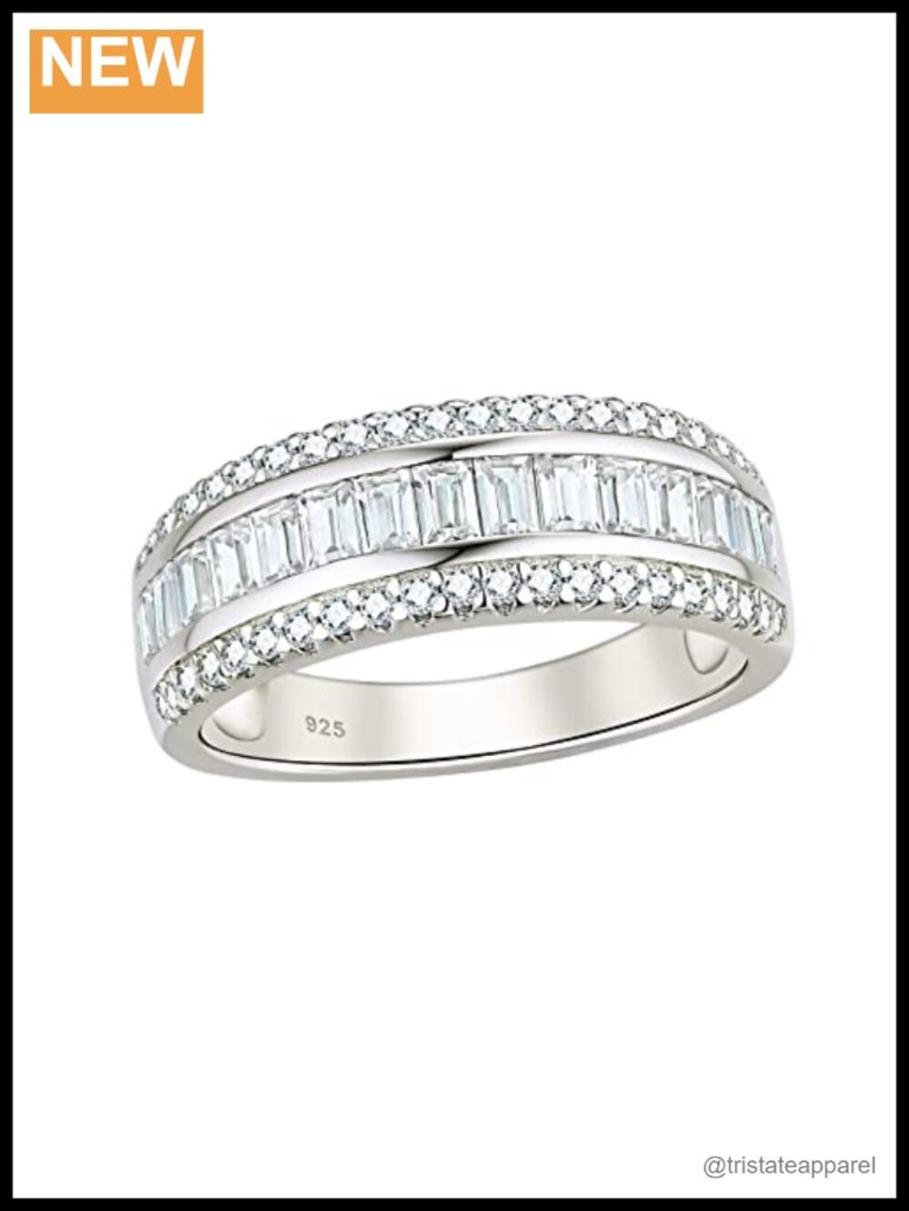 Sterling Silver Wedding Band Ring Cubic Zirconia Eternity Anniversary Gift